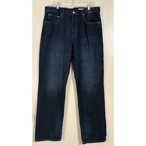 Womens 12 Zara Dark Wash Straight Leg Jeans 36x32